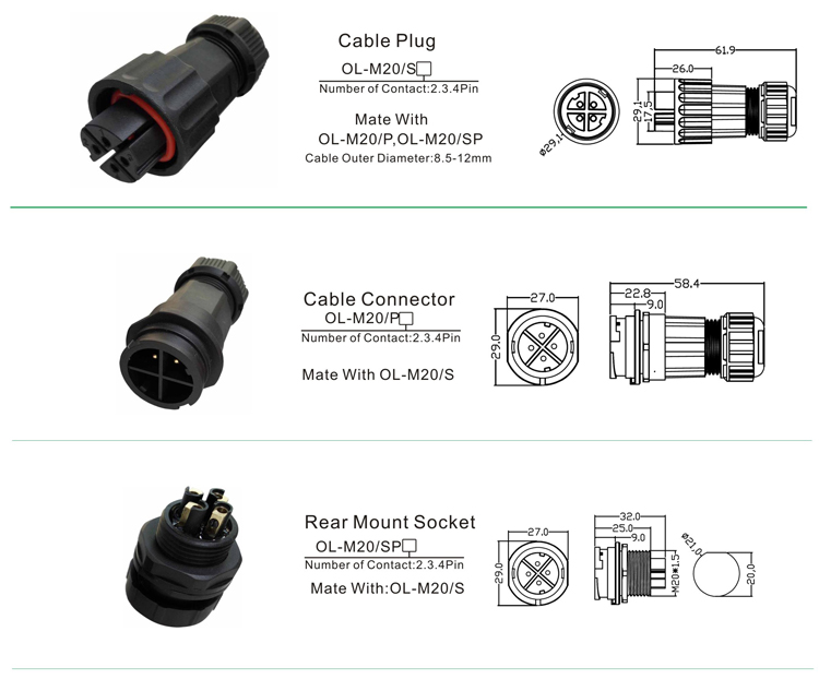 waterproof connector,waterproof wire connector,waterproof cable connector,waterproof electrical connector,waterproof circular connector,Bayonet connector,bayonet circular connector,bayonet 3 pin connector,4 pin bayonet waterproof connector