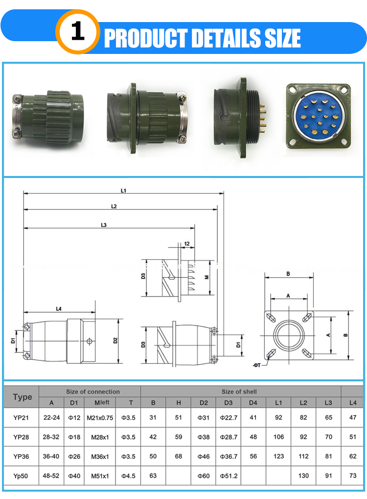 Military connector,YP connector,Military Circular YP Connector,Circular cable connector