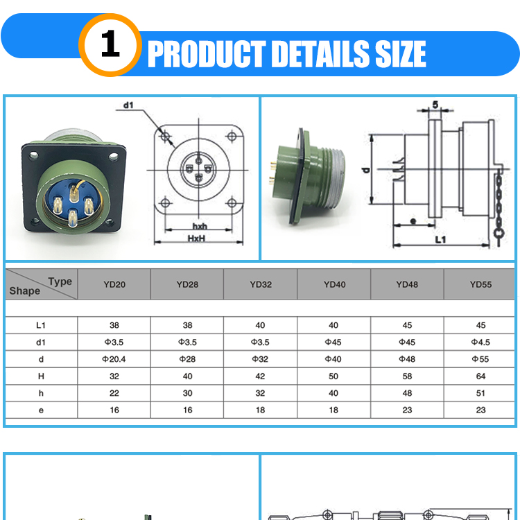 Military connector,metal Connector; circular connector,Sealed connector,Cylindrical connector,YD connector