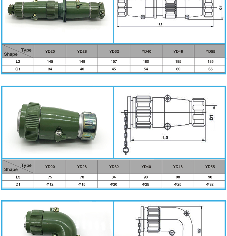 Military connector,metal Connector; circular connector,Sealed connector,Cylindrical connector,YD connector