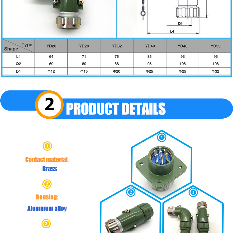 Military connector,metal Connector; circular connector,Sealed connector,Cylindrical connector,YD connector