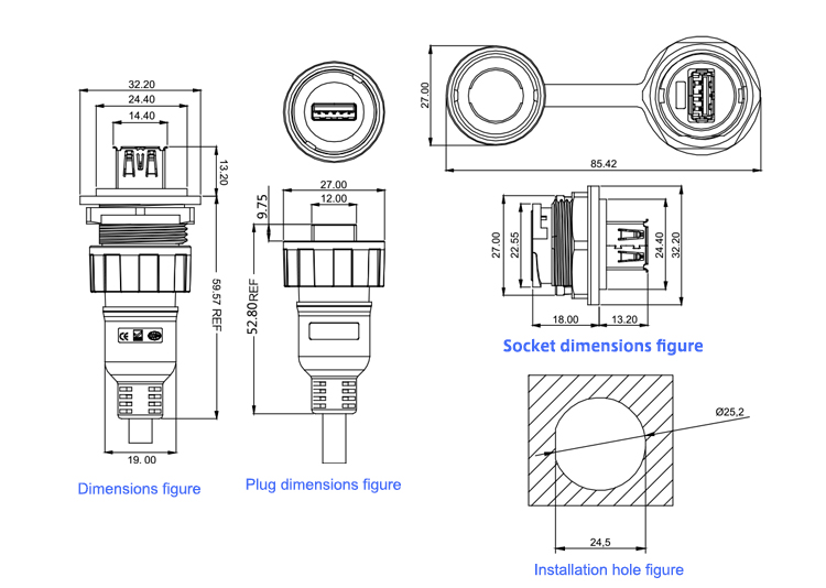 usb connector,waterproof usb connector,usb panel mount connector,panel mount usb connector,usb female connector,usb a connector