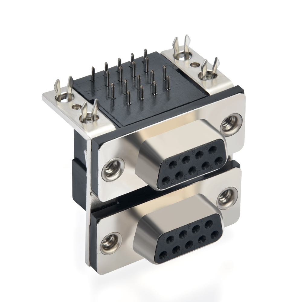 female to female 9 pin d sub pcb stacking connectors